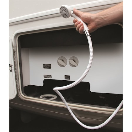 Camco SHOWER HEAD-OUTDOOR, WHITE W/ON/OFF SWITCH 44023